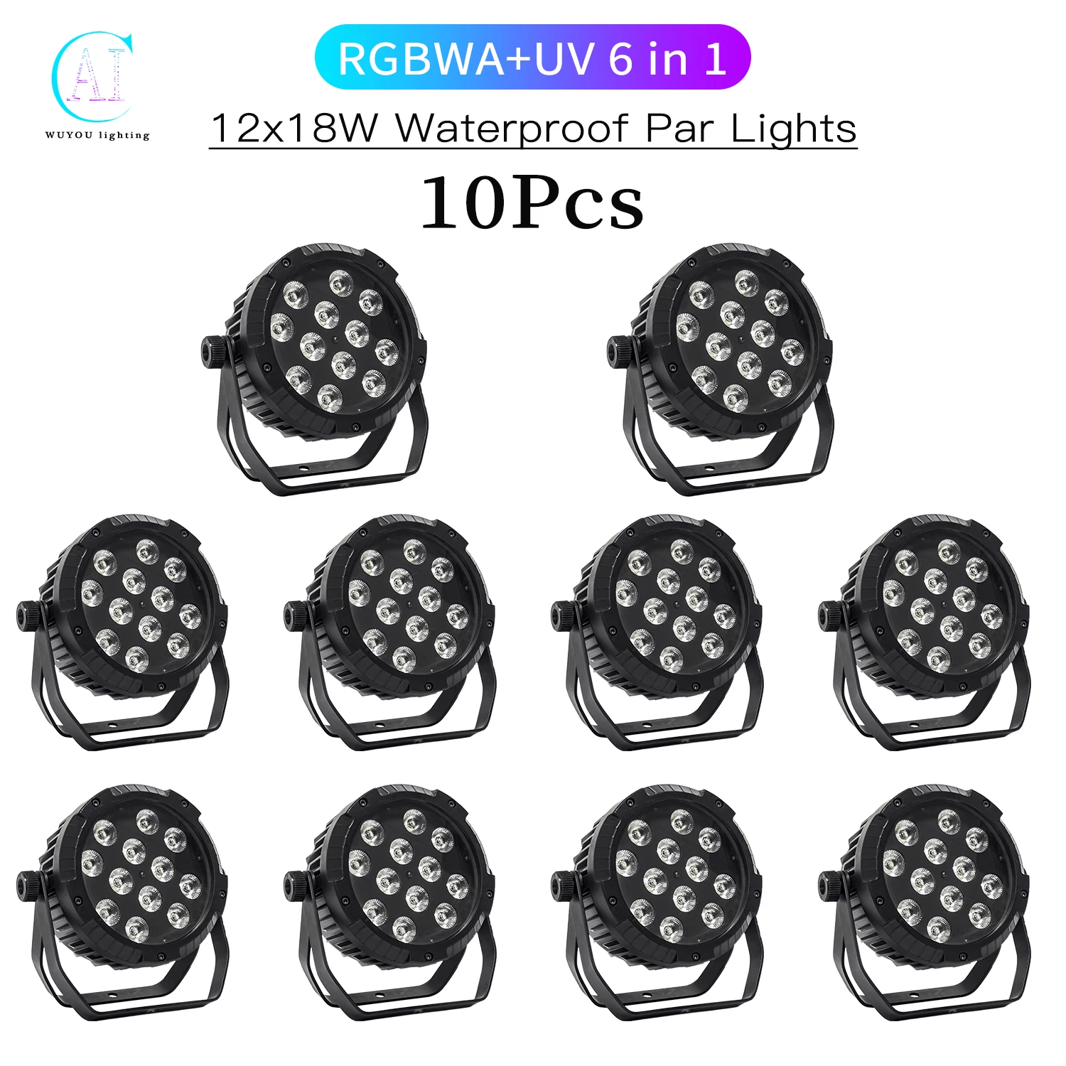 

10 шт. 12x1 2 Вт/12x18 Вт RGBWA + UV 6 в 1