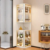 Wall Bar Cabinet Open Cabinets Iron Whiskey Metal Storage Room Liquor Shelves Modern Home Portable Full Kitchen Luxury Showcase 4