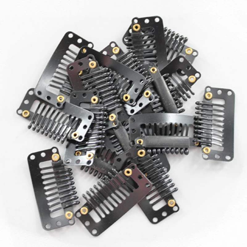 Wig Clips Hair Extension Clips 10pcs 32mm 9-teeth for Hair Extensions