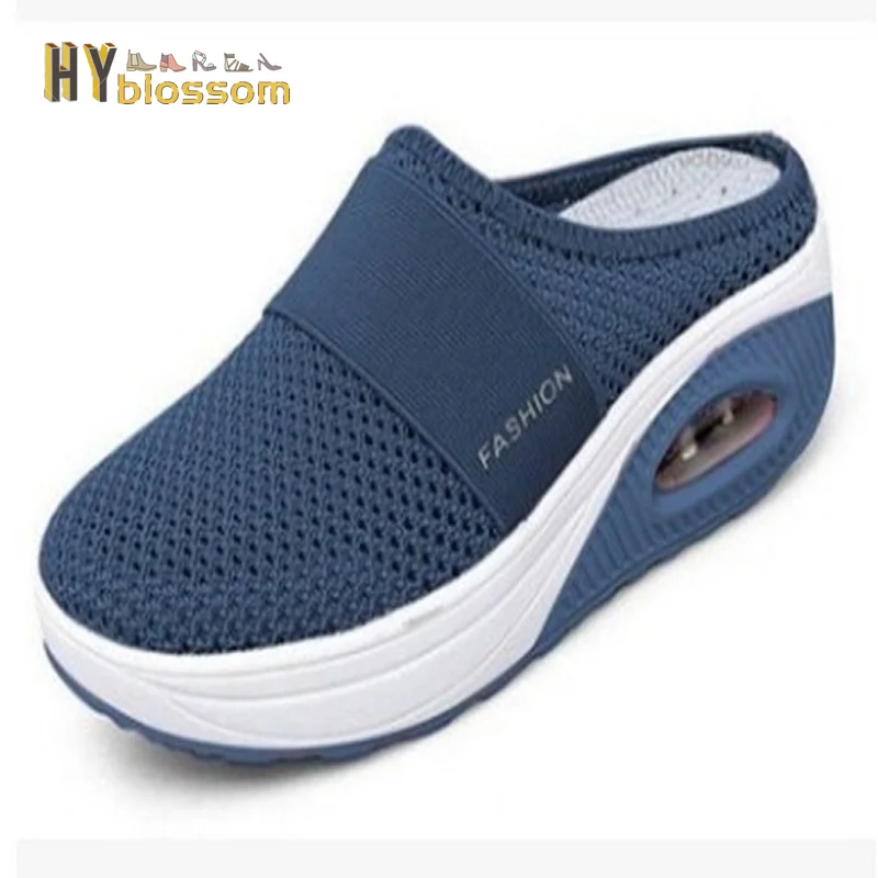Women Casual Increase Cushion Shoes Non-slip Platformmesh shoes for Women Breathable Mesh Outdoor Walking Slippers home slippers