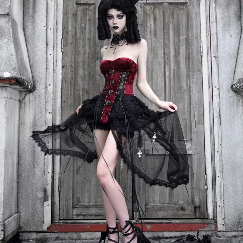 New Dark Series Fishbone Strap Bird Cage Corselette