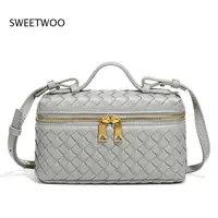 Nouveau Sac à Main Femme 2026 Tressé à la Main en Cuir PU Style Vintage, Sac Bandoulière avec Sangle Réglable 3