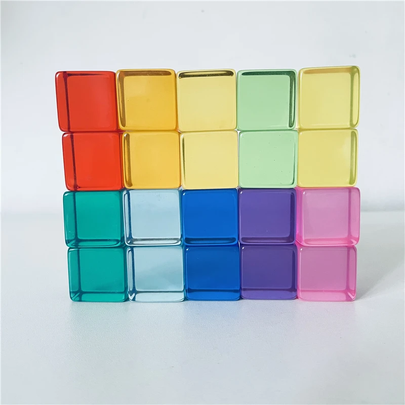 12 Bloques De Construcción Acrílicos – Cubos Transparentes De Colores – Juguete Sensorial Para Niños – Apilables, 2.5x2.5 Cm – Ideal Para Desarrollo Motor Y Creatividad