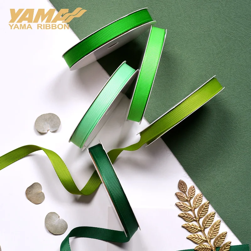 YAMA 6 9 13 16 19 22 mm Grosgrain Ribbon 100yards/lot Light Dark Green for Diy Dress Packing Wedding Decoration ribbon decoration,ribbon supplies,grosgrain ribbon,wrapping ribbon,sewing ribbon