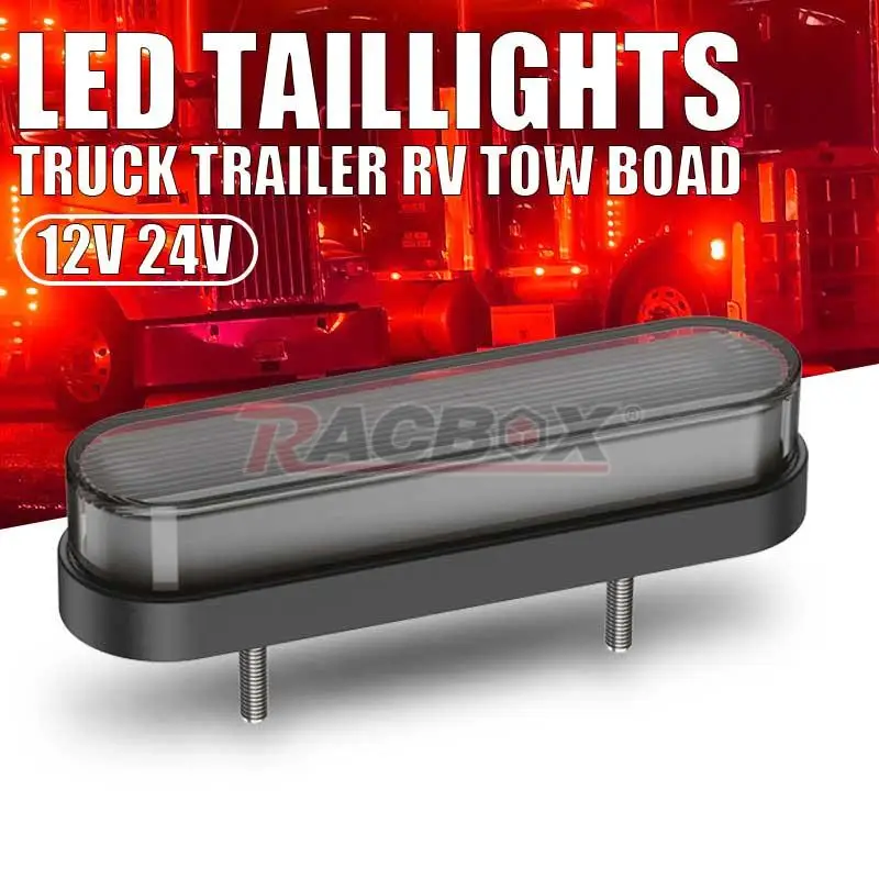 24LED Universal Motorcycle LED Tail Brake Light Rear Side Light Red LED Side Mar