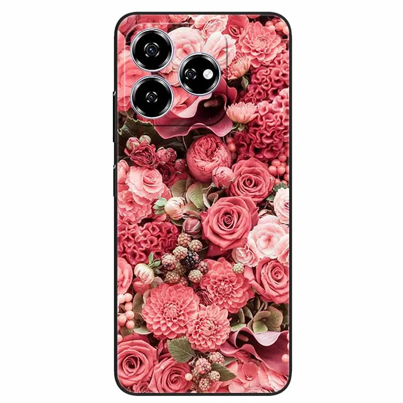Stylish Black TPU Soft Silicone Phone Cover with Artistic Design
