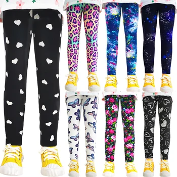 Girls Leggings Summer Kids Print Pants Babys Girls Skinny Leggings Children Girl Slim Elasticity Trousers Pencil Pants 2-13 YEAR 1