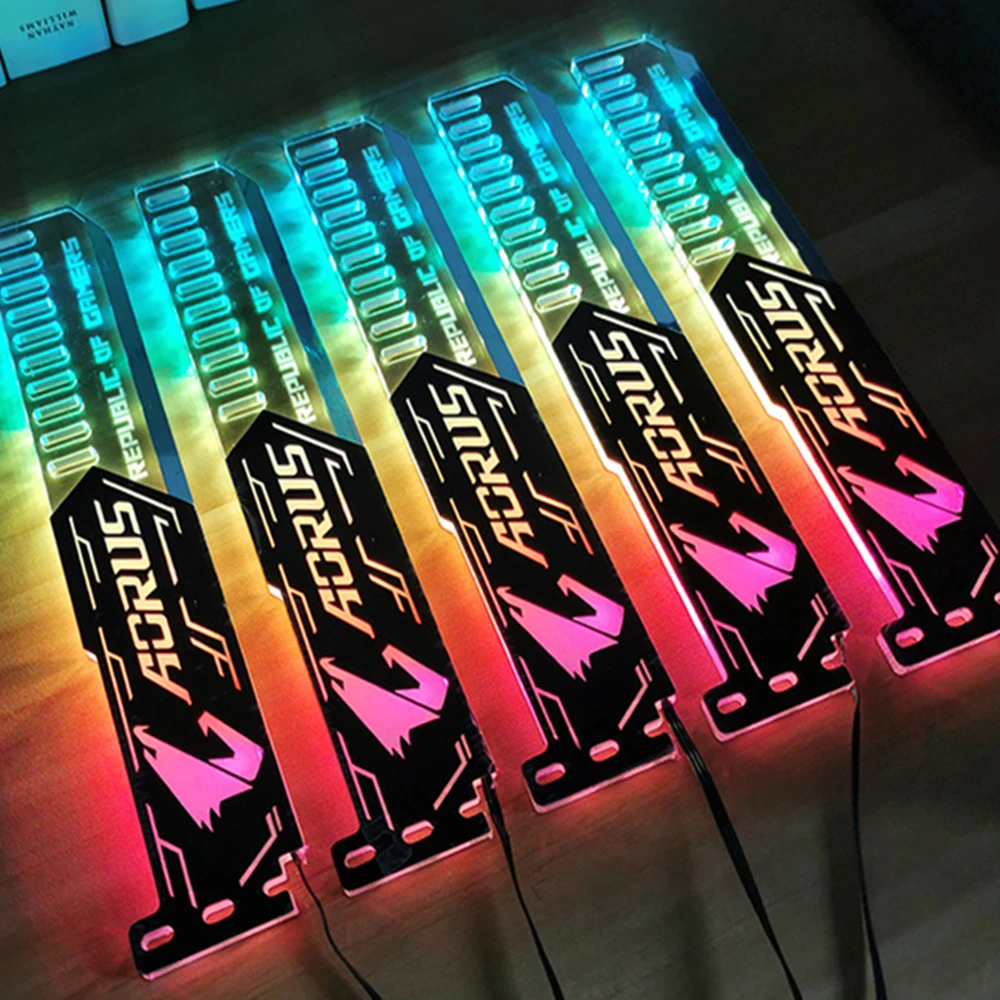 Computação Gráfica Suporte Card Cool Color-changing Led Light Strip Suporte de Luz Led 25 Centímetros