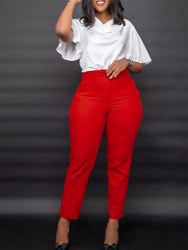 Wmstar Pants Women High Waist Zipper Button Straight  Bodycon Leggings Fashion New Solid Trousers Wholesale Dropshipping 2023