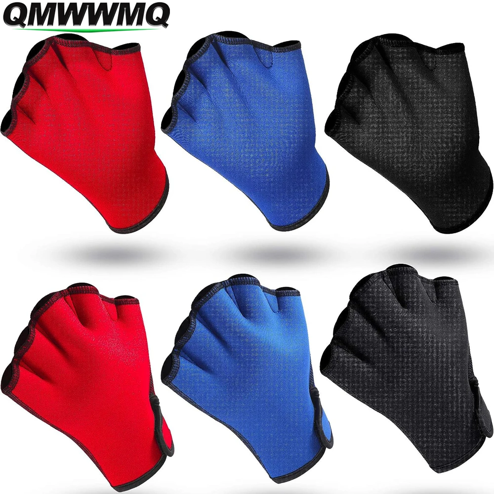 1Pair Aquatic Gloves Swimming Training Gloves Webbed Swim Gloves Water Resistance Paddle Gloves for Men Women Diving Surfing