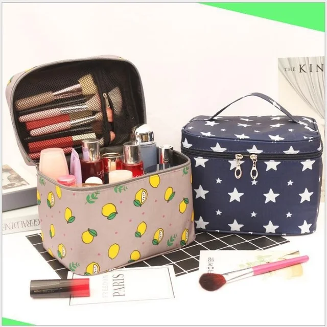 Trousse de maquillage Portable étanche pour femmes, trousse de toilette de grande capacité