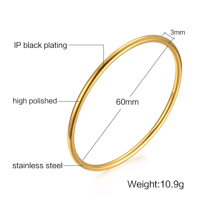 Women Gold Color Stainless Steel Cuff Bracelet Chic Jewelry Wristband Plain Slip Bangle Stacking Bracelet Gift to Young Girls metal bracelet stainless steel bracelet