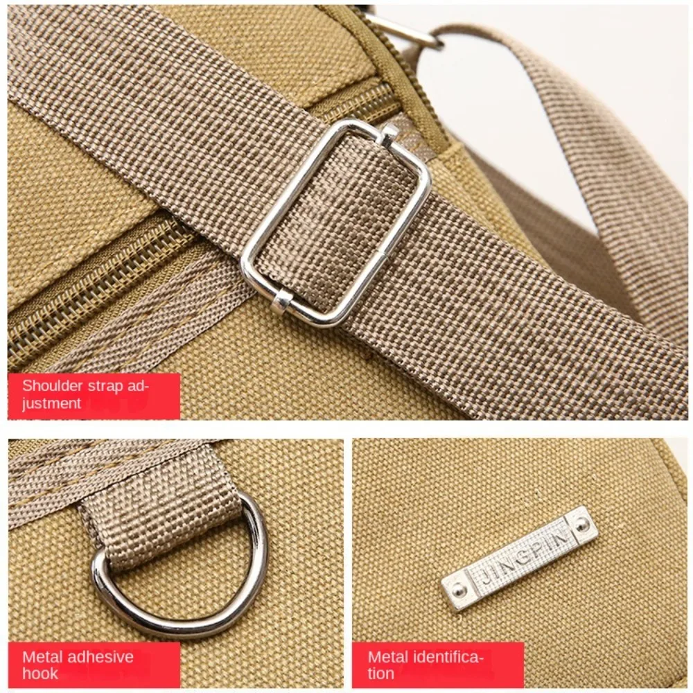Men's Shoulder Bag Canvas Men's Sling Bag Messenger Shoulder Crossbody Bags Large Capacity Handbags Multifunctional