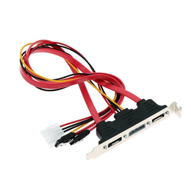 PC DIY SATA-ESATA 및 4 핀 IDE Molex 파워 PCI 브래킷 슬롯 케이블, 외장 하드 드라이브용 전체 높이 프로파일
