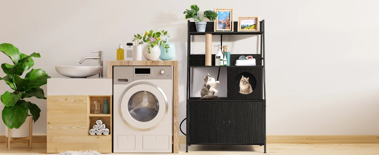 cat litter box enclosure for Laundry Room
