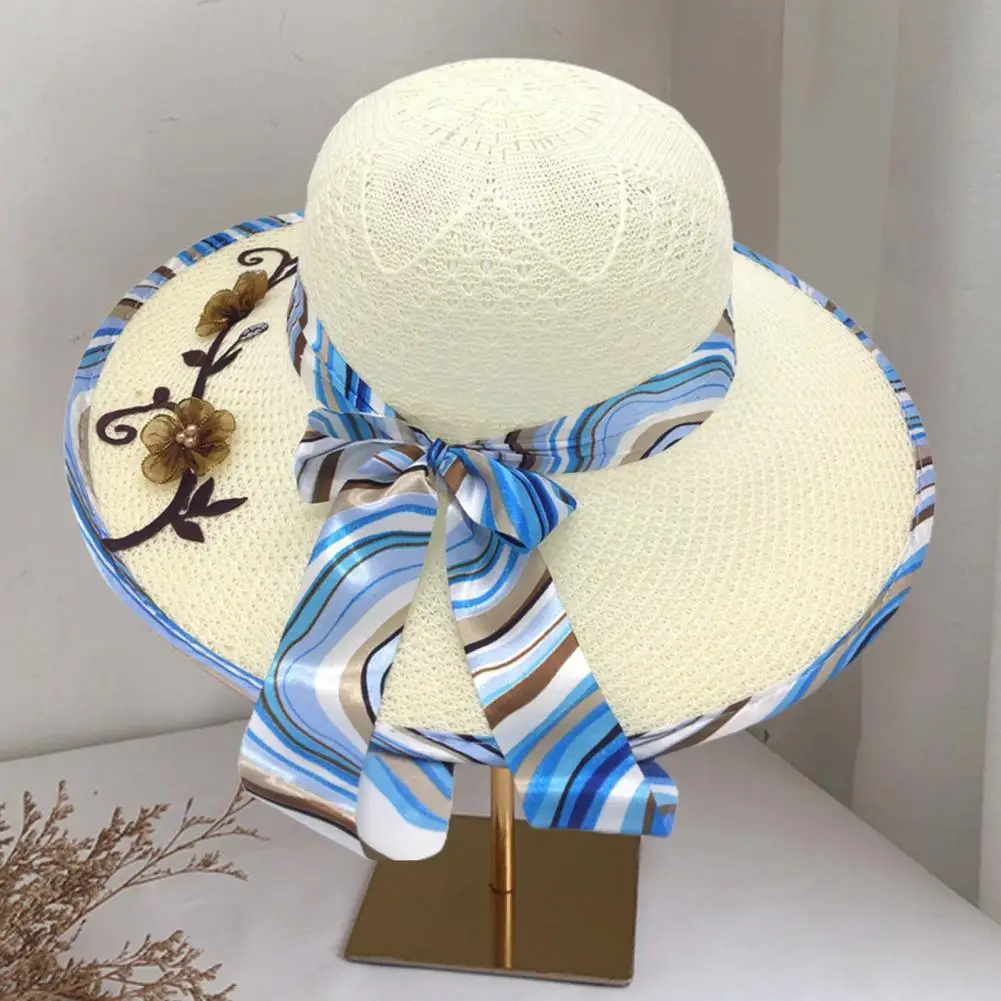 Women Sun Hat simple Foldable Wide Brim Floppy Girls Straw Hat Beach Women Summer UV Protect Travel Cap
