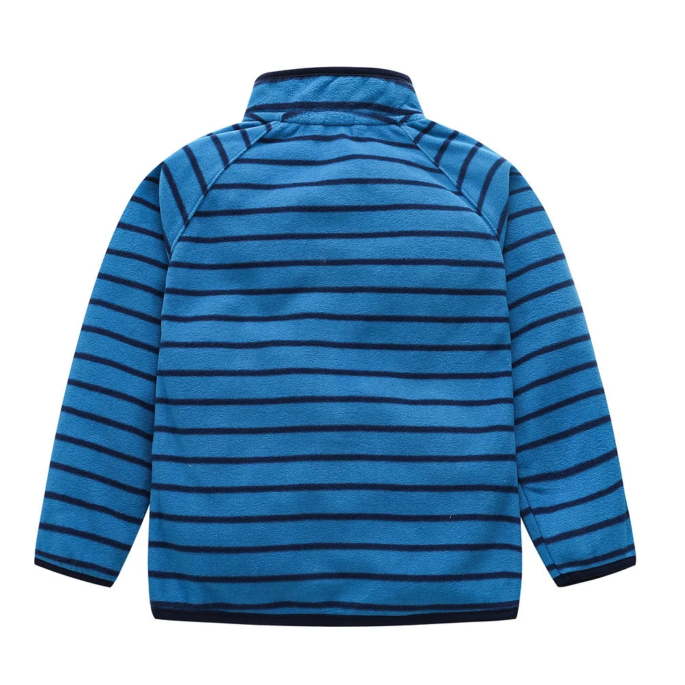 

Warm Fleece Striped Child Brushed Coat Baby Girls Boys Zip Jackets Children Outerwear Clothing Kids Outfits 1-8 Years