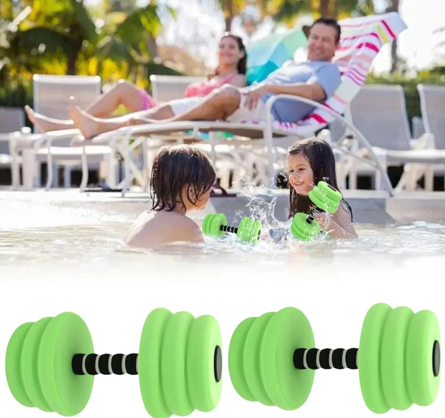 EVA Floating Dumbbell 1pc Water Sports Strength Training Foam Dumbbell Universal Summer Swimming Diving Assistance Equipment
