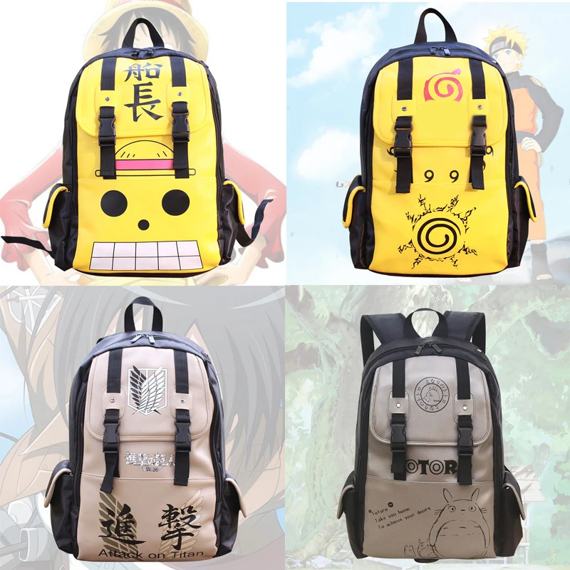 Mochila escolar Anime Attack On Titan Totoro estudiante moda Casual montañismo expedición de viaje|Mochilas| -