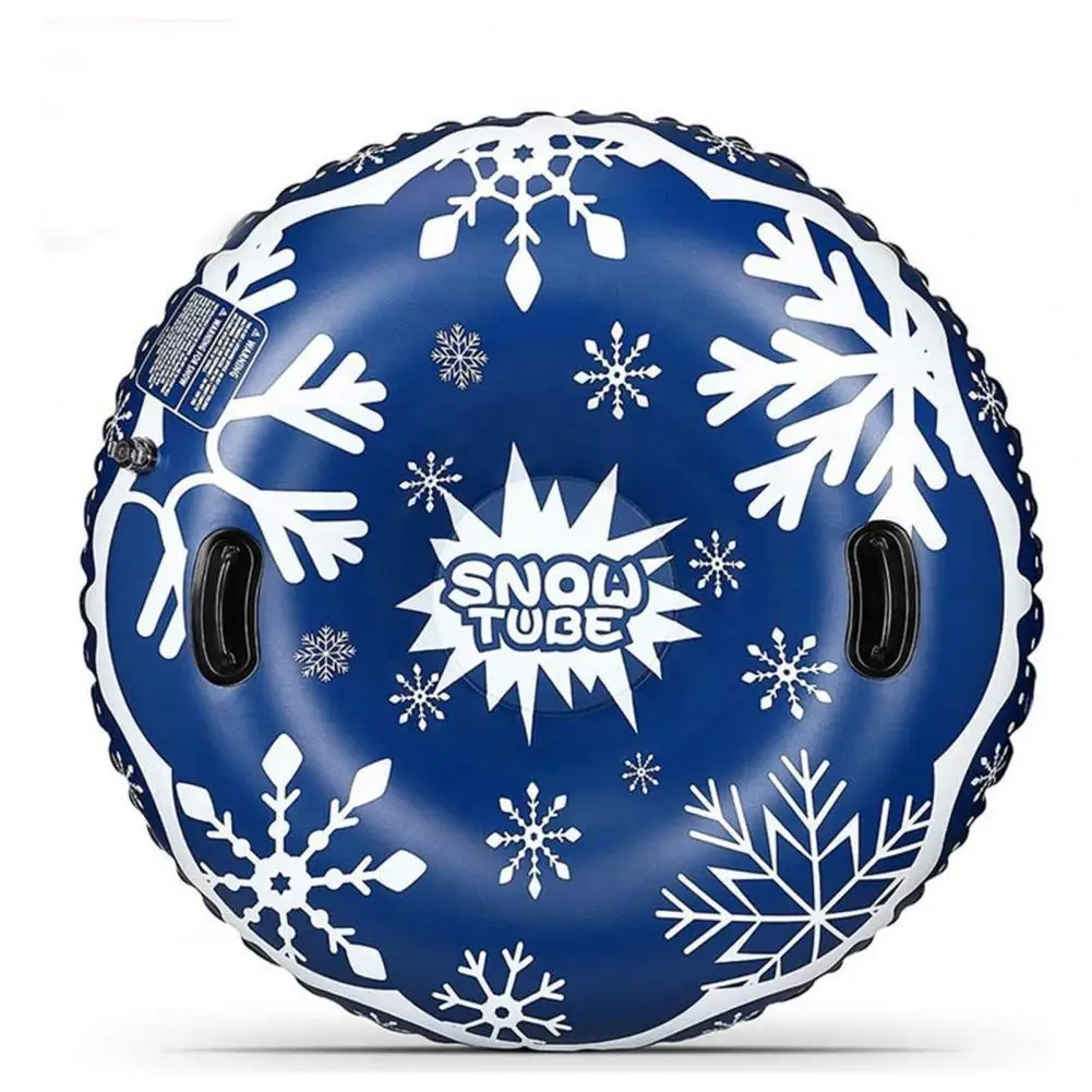 Kids Inflatable Sled Ski Circle Winter Snow Outdoor Activity Snowflake Snow Sled Handles Camping Skiing Sports Accessories