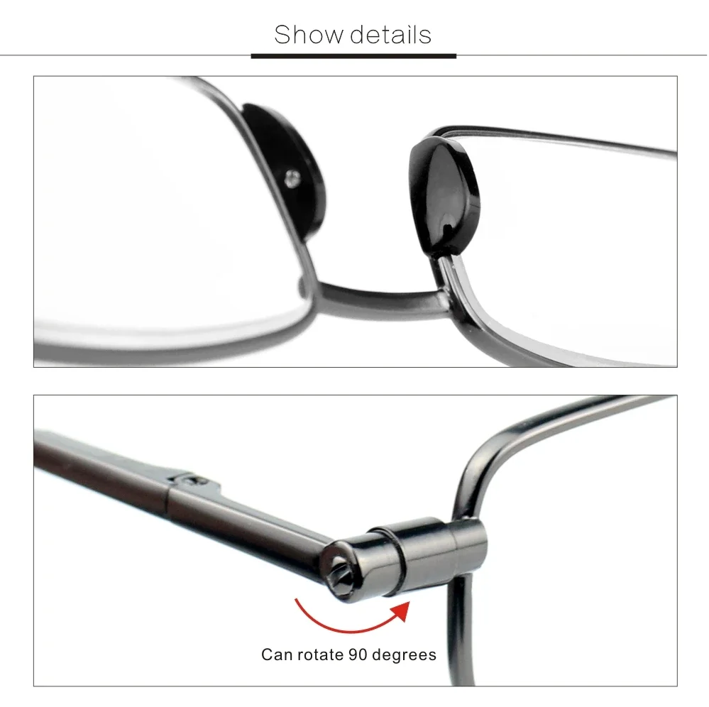 Slingshots Glasses Magnifying Glasses Progressive Reading Glasses for Men Women Foldable Full-Rim Frame Gafas Presbyopic Gafas 3