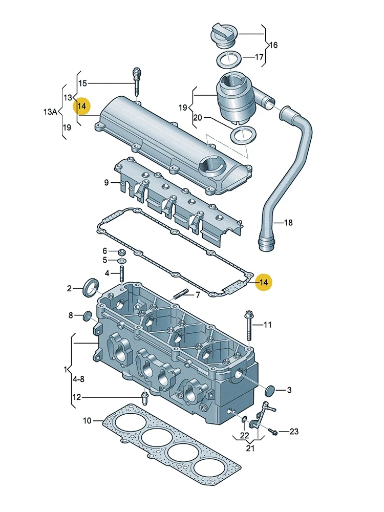 CARMA Valve Cover With Gasket For 2006-2015 Audi A3, TT, VW Passat, GTI, Golf-R 2.0L