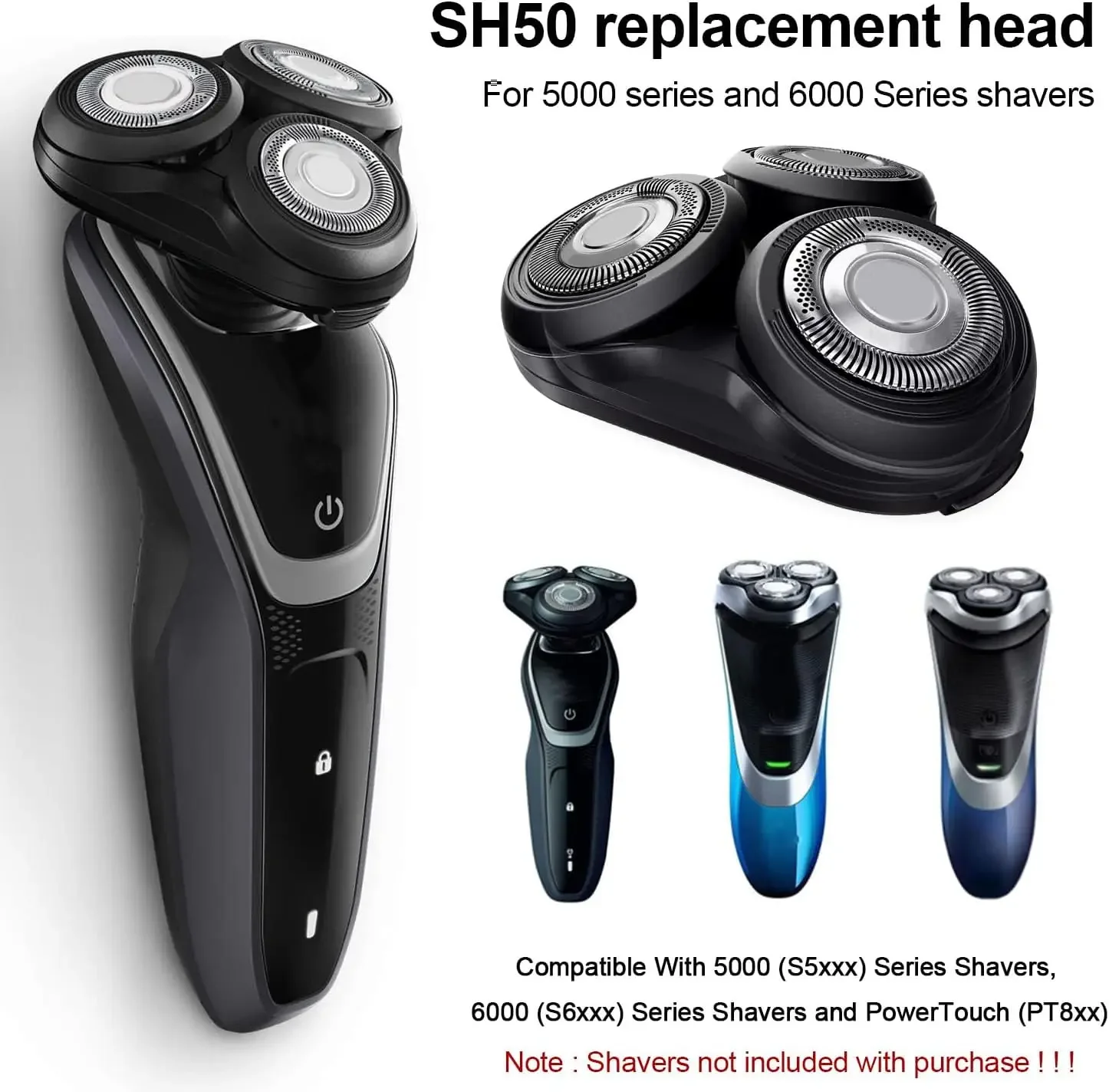 Amazon | Jerilla カミソリ 交換ヘッド シェービングヘッドブレード Compatible with Philips 電気シェーバー  Series 5000 S5079 S5081 S5083 S5210 S5366 S5530 S5951 | Jerilla | メンズシェーバー替刃  通販 SH50 交換用シェーバーヘッド カミソリ刃キット、Philips ... シェーバー交換用カミソリヘッド 1個、Philips S5570 S5560 S5380 S5370 S5230 S5210 S50