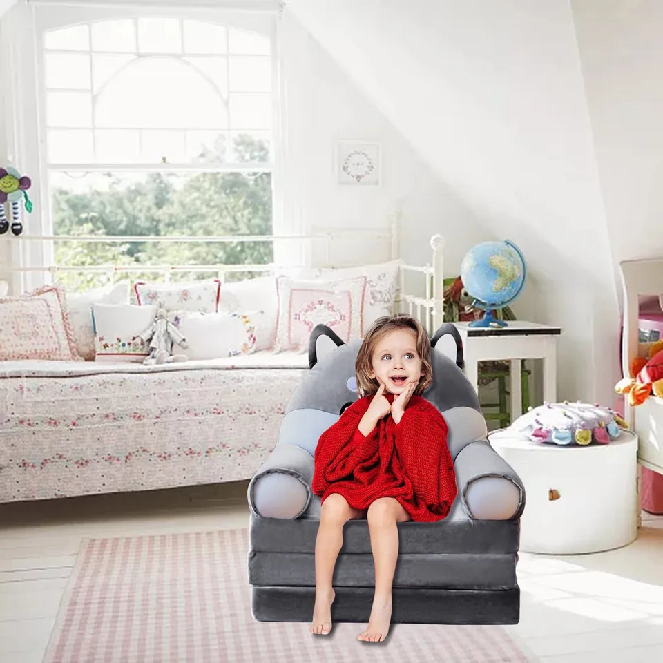 BOTCAM Kindersofa Plüsch - 2in1 Faltbares Schlafsofa Für Kinderzimmer