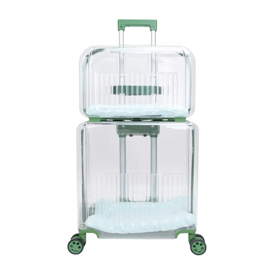 Cat Transport Pet Carrier Pet Trolley Box Cat Carrier Bag Convenient Going Out Two or Three Cats Dog Suitcase Ventilate