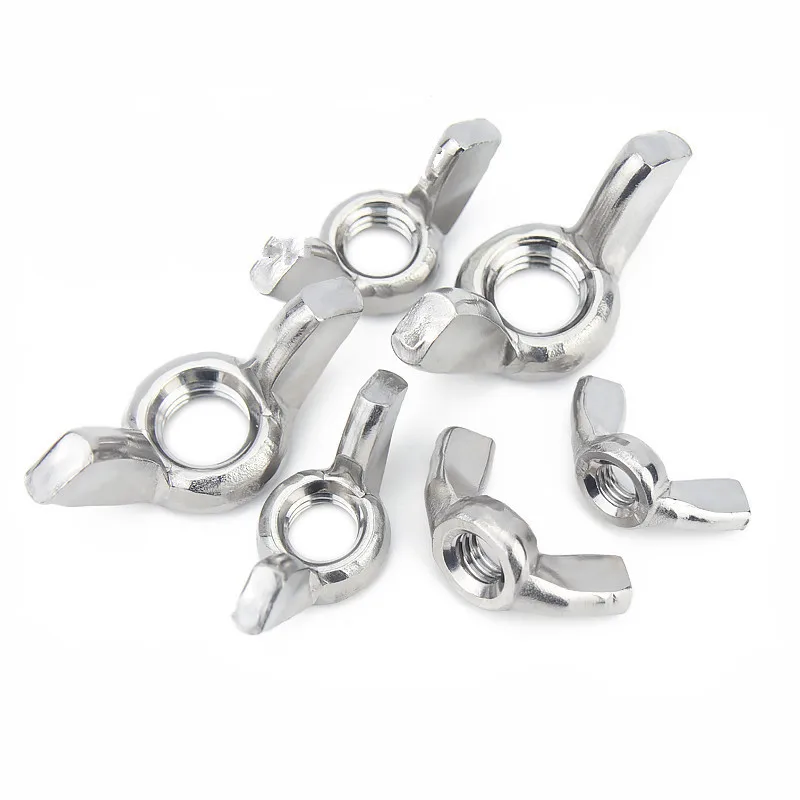 5-10pcs Butterfly Wing Nuts M3 M4 M5 M6 M8 M10 M12 304 Stainless Steel Wing Nuts Hand Tighten Nut DIN315