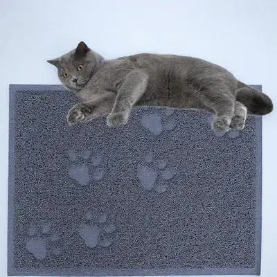 30x40cm Cat Litter Mat Strong PVC Pet Cleaning Carpet Reusable Floor Protector for Cat Dog Claws Gray Pet Cleaning Carpet 6