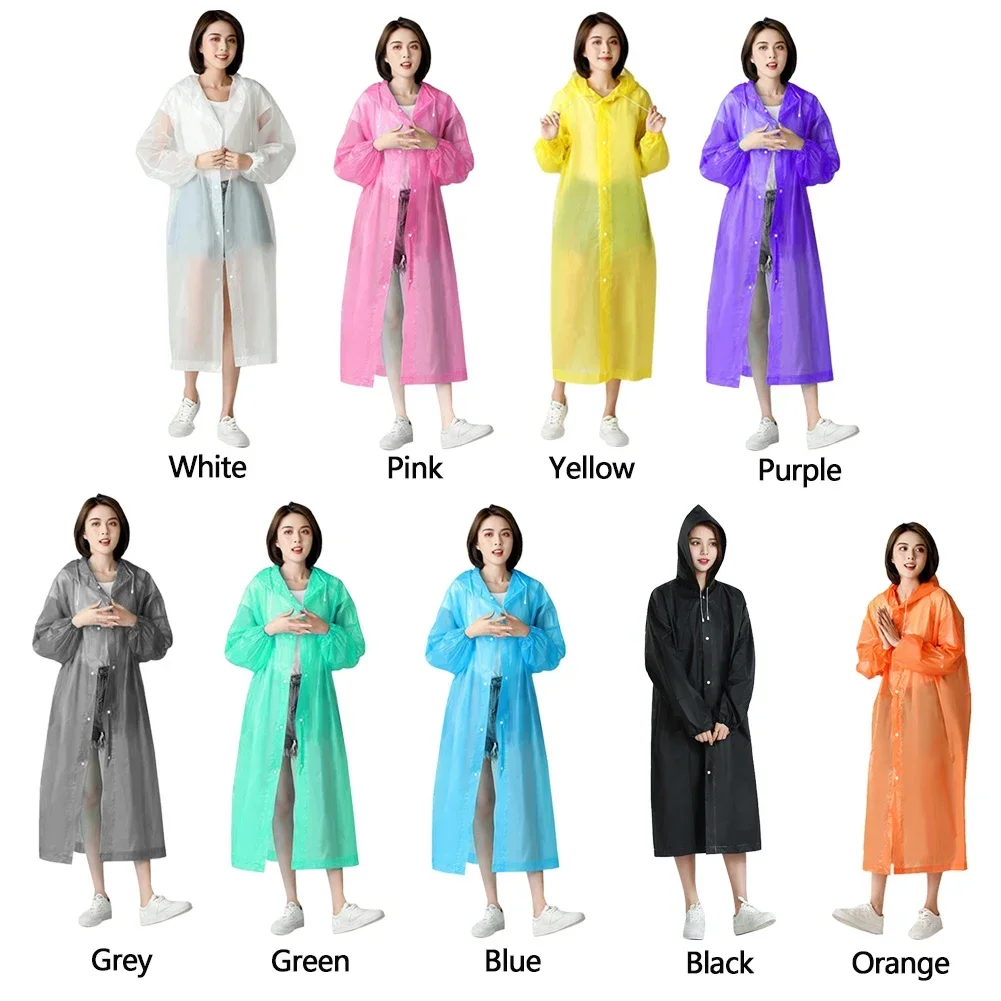 Raincoat Poncho Fashion EVA Adult Children Raincoat Outdoor Hiking Travel Reusable