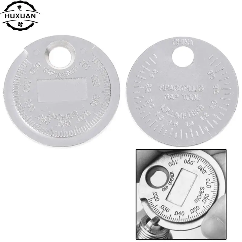 

1pc Spark Plug Gap Gauge Measurement Tool Coin- Type 0.6-2.4mm Range Spark Plug Gage Caliber Measuring Tools