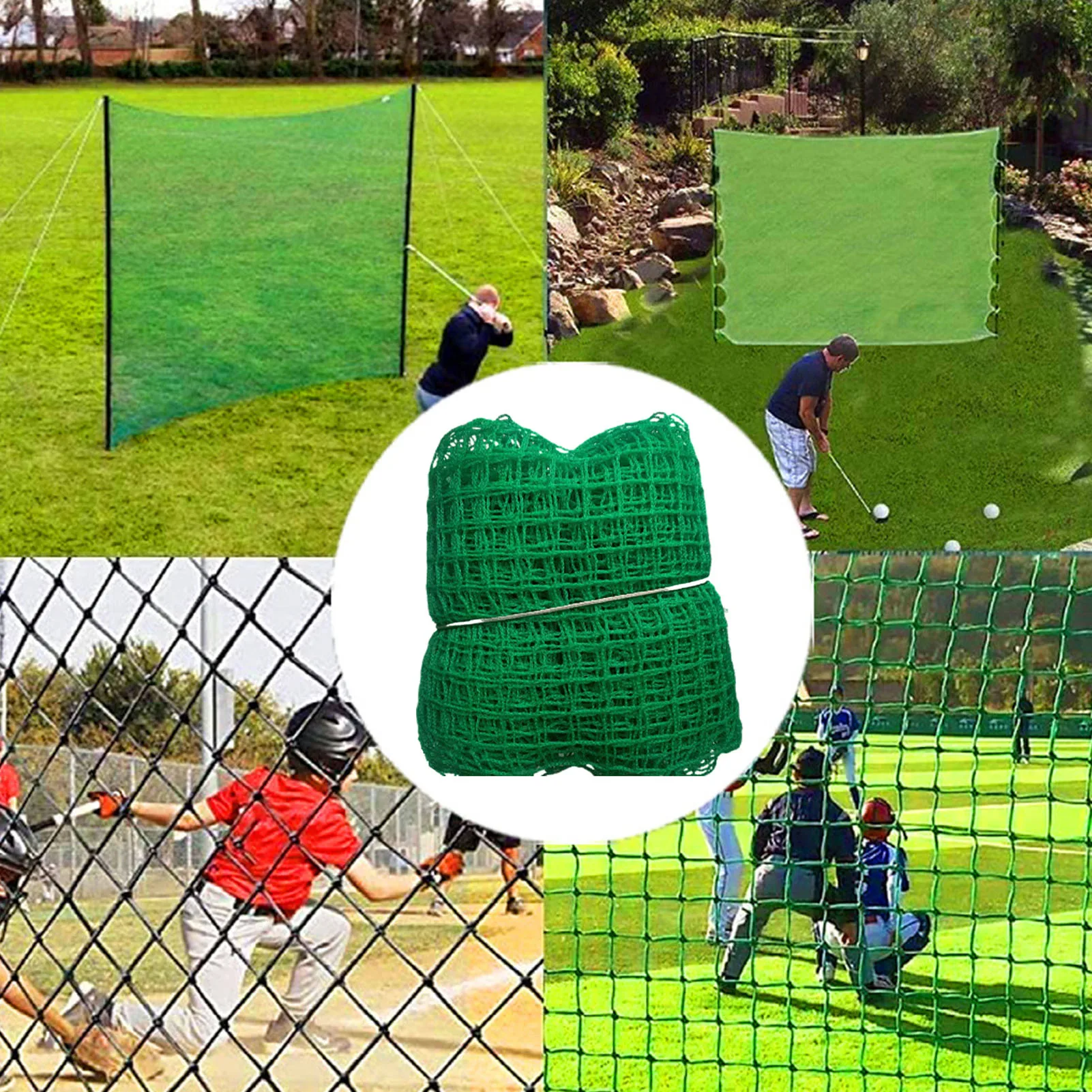 Golf Practice Net Sturdy Golf Practice Nets For Backyard Green/Black Smooth Driving Net Portable Softball Net For Backyard 6