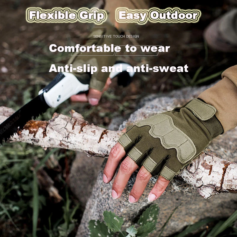 Cycling Gloves Weightlifting Gloves Men Tactical Gloves Half Finger Military Outdoor Riding Weight Lifting Training Protective Gloves Bicycle Exercise Gym