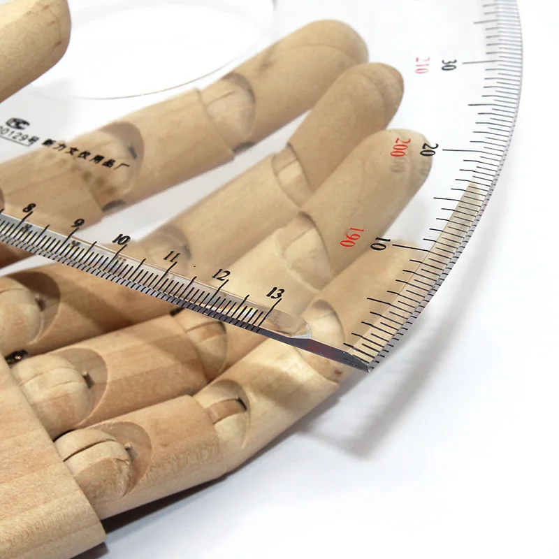 Transparent organic material 180 degrees semicircular protractor diameter 30 cm large measuring instrument