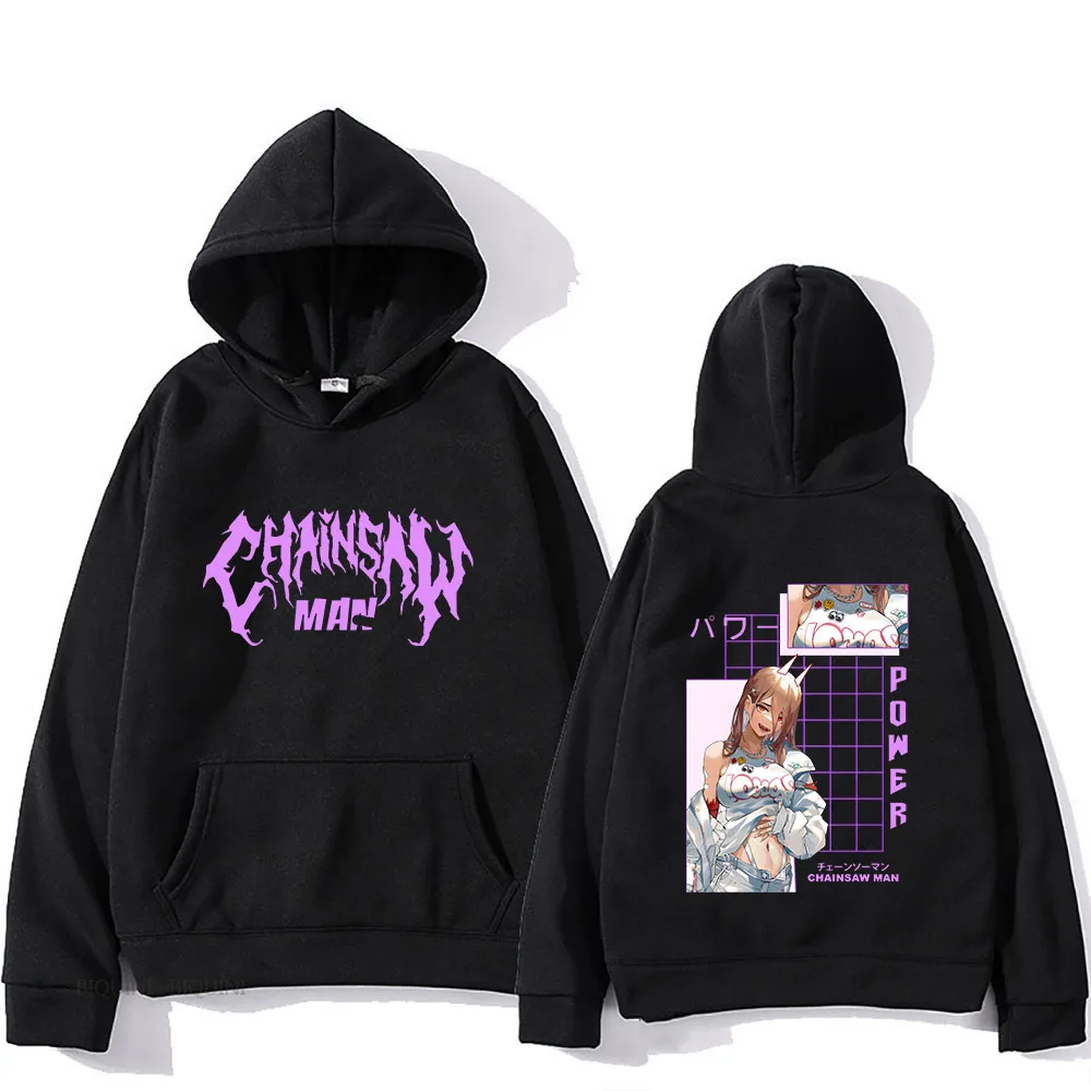 

Chainsaw Man Power Graphic Hoodies Korean Sweatwear Couple Sweatshirt High Street Women/Men Manga/Comic Aesthetic Japanese Anime