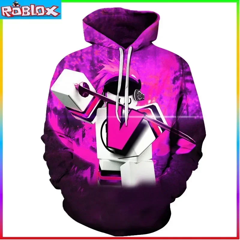Hooded Sweater ROBLOX Digital Printing Hooded Pullover Couple Fashion Trendy Men Birthday Gift for Girls Kids Boys