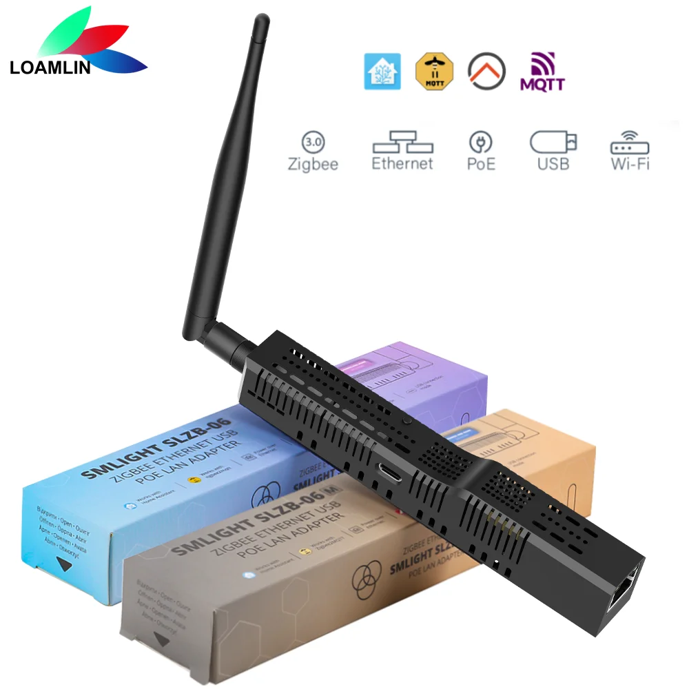 Zigbee Adapter SMLIGHT SLZB-06 USB WiFi microUSB-typeC PoE for Home Assistant Zigbee2MQTT ZHA