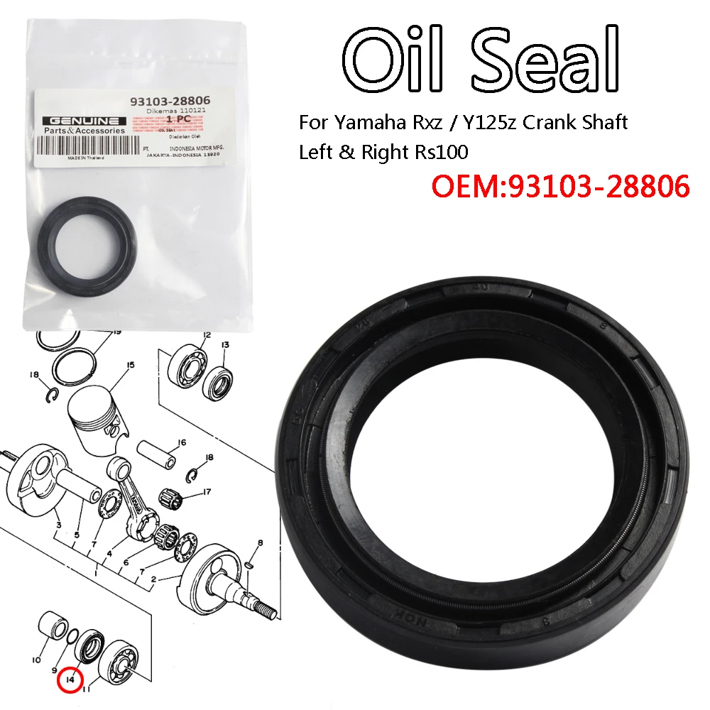 

Magnet Oil Seal Hly For Yamaha Rxz / Y125z Crank Shaft Left & Right Rs100 93103-28806