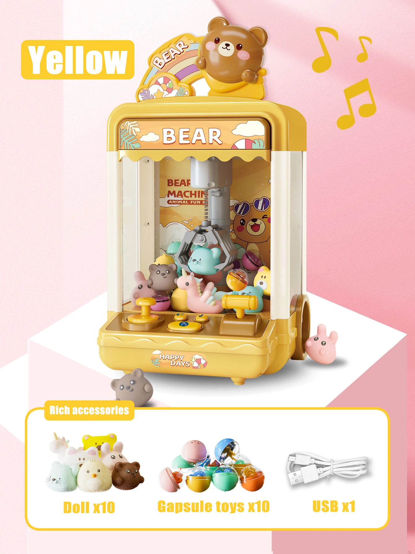 thumbnail image 1 of Kids Fun Mini Doll Grabbing Machine Doll Scratching Machine Children's Toy Clip Doll Twister Girl Boy Christmas Birthday Gift, 1 of 5