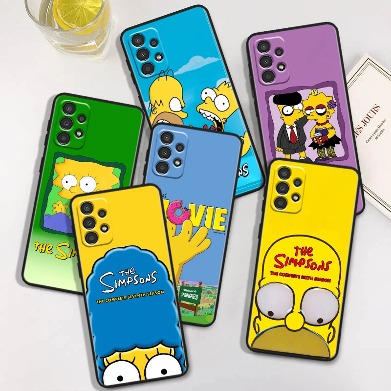 Cartoon Simpson Per Samsung Galaxy A91 A81 A71 A51 A42 A31 A21S A12 A11 A04 S E A02S A01 Core Black Phone Case