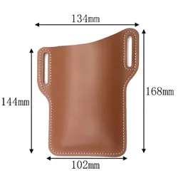 Men's Leather Phone Case Holster - Versatile Waist Bag and Wallet for Travel and Outdoor Activities (Brown M)