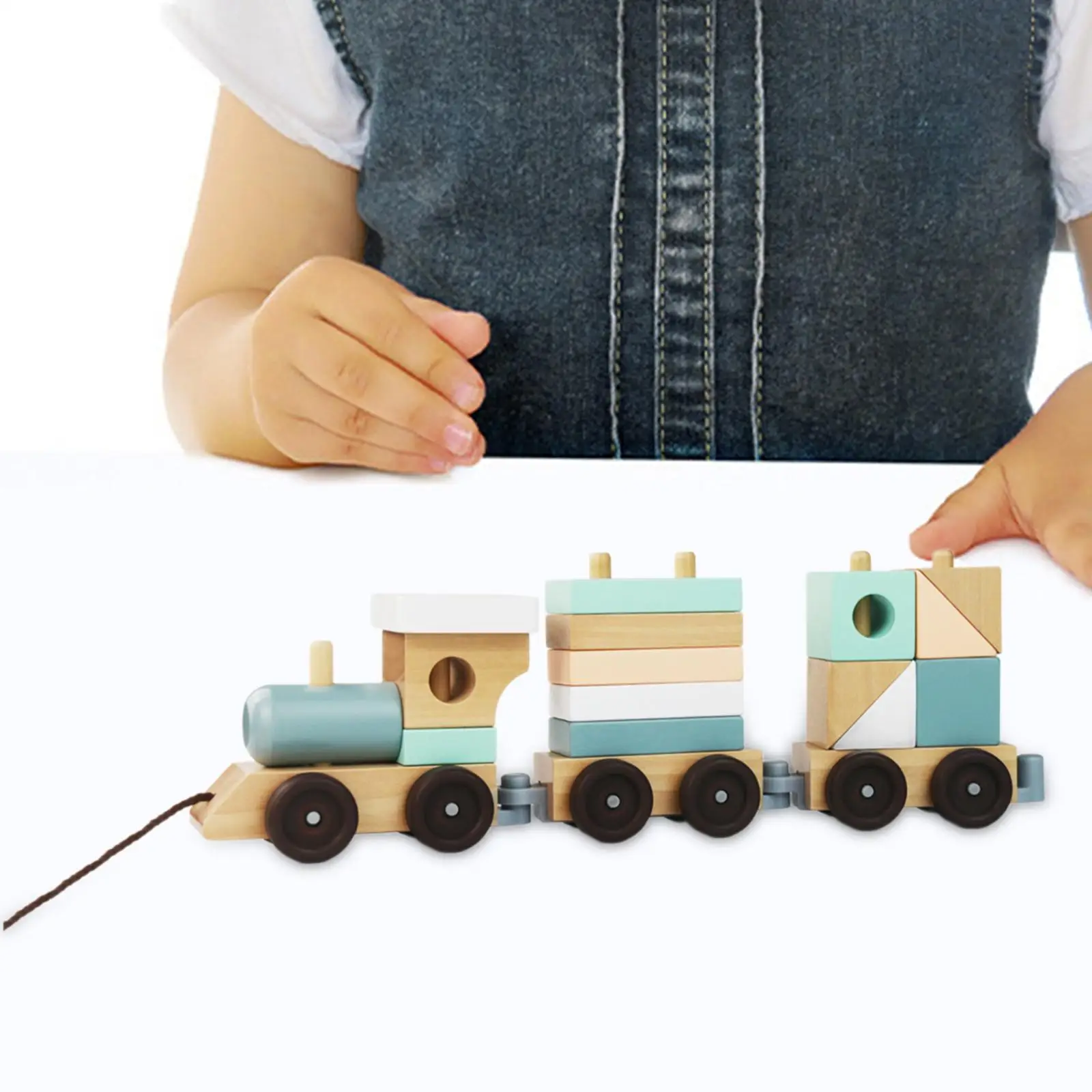 

Stacking Train Toy Set Classic Montessori Toy for Children Boys Girls Gifts