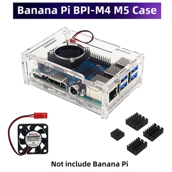 Banana Pi BPI-M5 M4 Acrylic Case Transparent Shell Optional Cooling Fan Heatsinks for Banana Pi M4 M5 1