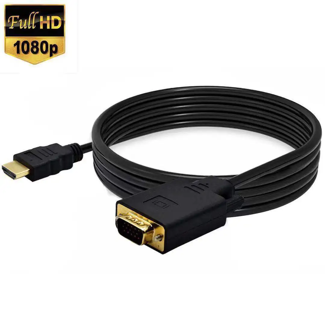 HDTV To VGA High-definition Conversion Cable HD MI TO VGA Connection Player DVD to TV Cable No Network, No Loop, Audio 1.8m