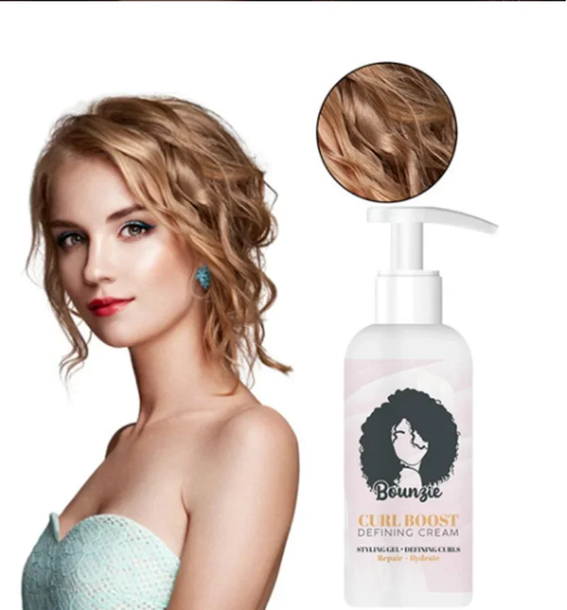 50ml Curl Cream Moisturizing Long Lasting Repair Curling Hair Care Elastin Boost Instant Effect Drying Frizz Control Hair Style