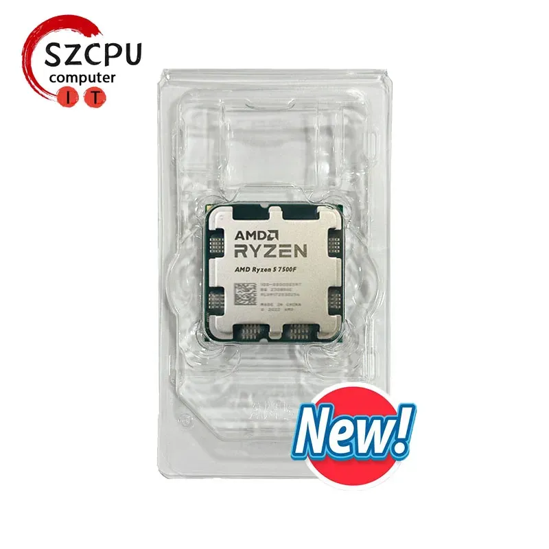 AMD New Ryzen 5 7500F R5 7500F 3.7GHz 5NM L3=32M 100-000001015 Socket AM5 Tray  but without cooler
