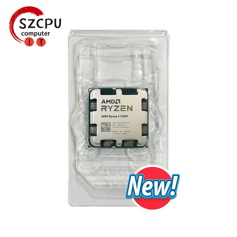 AMD New Ryzen 5 7500F R5 7500F 3.7GHz 5NM L3=32M 100-000001015 Socket AM5 Tray but without cooler