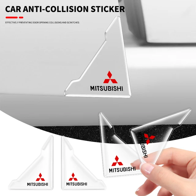 2pcs/set Car Door Corner Transparent Protective Stickers for MITSUBISHI Ralliart Lancer Competition Outlander ASX EX LANCER